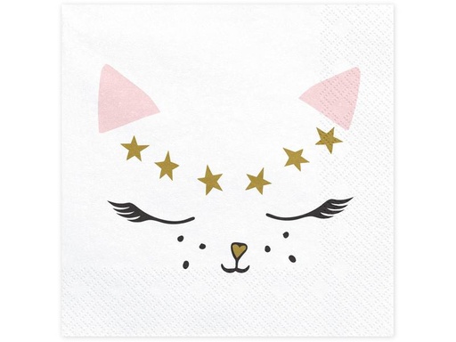 [90308343 1600498] Partydeco Papierservietten Cat 33 cm x 33 cm, 20 Stück