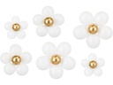 Partydeco Luftballon Set Blumen 40-50 cm, Gold/Weiss