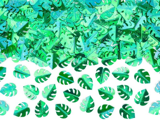 [90308403 1600517] Partydeco Streudeko Aloha Blätter 15 g, Grün
