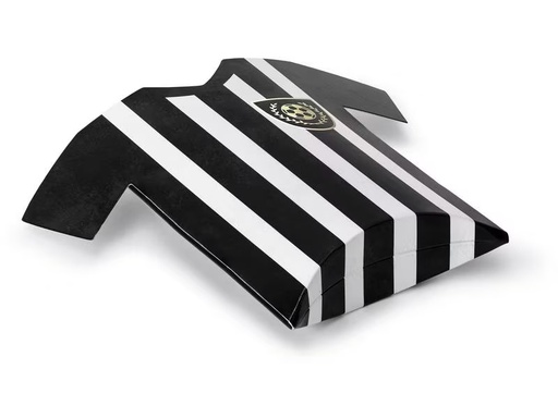 [90308435 1600506] Partydeco Geschenkbox Fussballtrikot Schwarz/Weiss, 12 x 11 x 2.5 cm