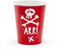 Partydeco Einwegbecher Piraten 220 ml, 6 Stück, Rot
