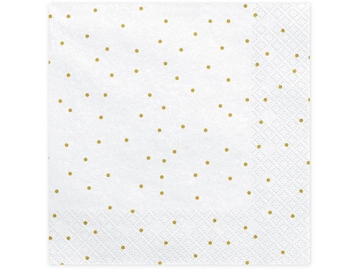 [90308510 1600496] Partydeco Papierservietten Punkte 33 cm x 33 cm, 20 Stück, Weiss