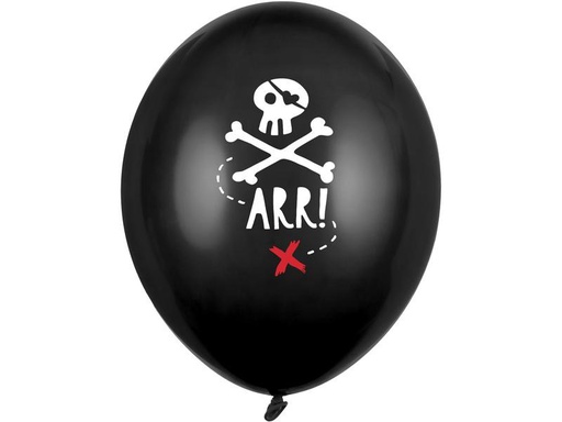 [90308553 1600557] Partydeco Luftballon Piraten 30 cm, 6 Stück, Schwarz