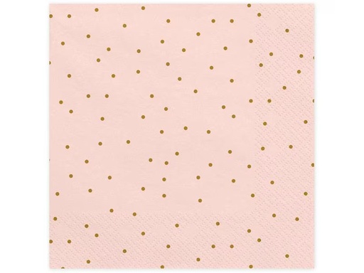 [90308570 1600497] Partydeco Papierservietten Punkte 33 cm x 33 cm, 20 Stück, Hellrosa