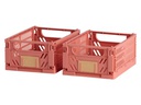 Schou Faltbox 17 x 12.5 x 7 cm, 2 Stück, Rotbraun
