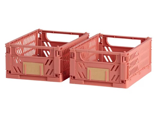 [90308618 1600956] Schou Faltbox 17 x 12.5 x 7 cm, 2 Stück, Rotbraun