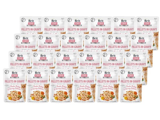 [90308686 1585534] Brit Nassfutter Care Fillets Sauce Truthahn &amp; Lachs, 24 x 85 g