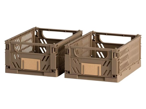 [90308743 1600952] Schou Faltbox 17 x 12.5 x 7 cm, 2 Stück, Braun