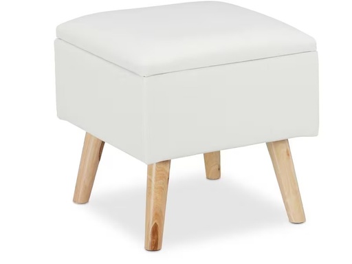 [90308824 1601667] relaxdays Sitz- und Aufbewahrungshocker Weiss