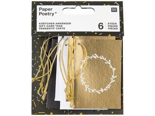 [90309130 970991] Rico Design Geschenkanhänger Paper Poetry 5 x 7.5 cm, 6 Stück