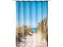 Kleine Wolke Duschvorhang Borkum 180 x 200 cm, Beige/Grün/Hellblau