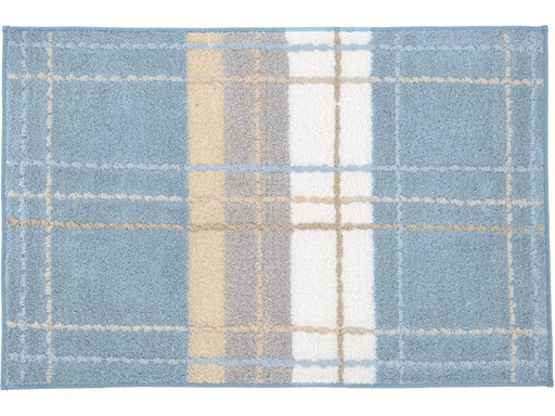 [90309233 1602500] Kleine Wolke Badteppich Kara 60 x 90 cm, Stahlblau/Weiss