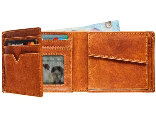 [90309575 1318271] Maverick Portemonnaie New Men 11 x 8.8 cm, Cognac