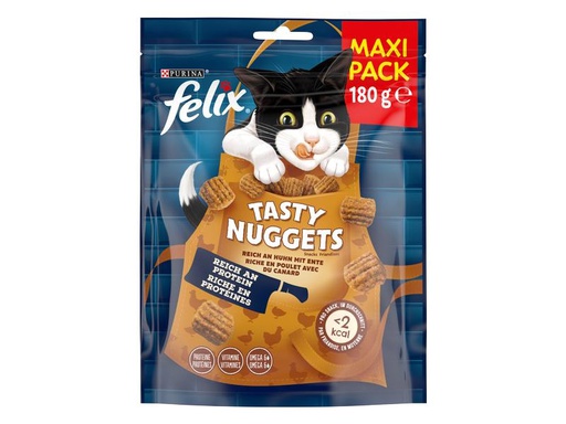 [90310130 1603438] Felix Katzen-Snack Tasty Nuggets Huhn mit Ente, 180 g