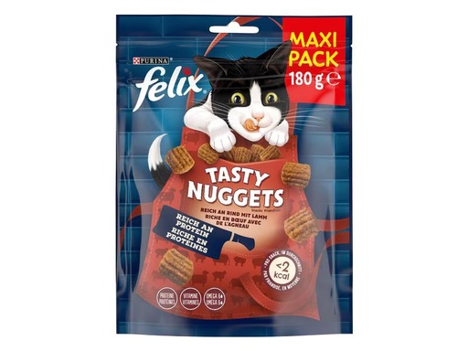 [90310133 1603437] Felix Katzen-Snack Tasty Nuggets Rind mit Lamm, 180 g