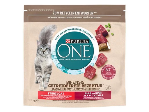 [90310264 1603431] Purina ONE Trockenfutter Grain Free Adult Rind, 1.1 kg