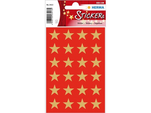 [90310395 1119205] Herma Stickers Weihnachtssticker Sterne 3 Blatt à 72 Sticker, Gold