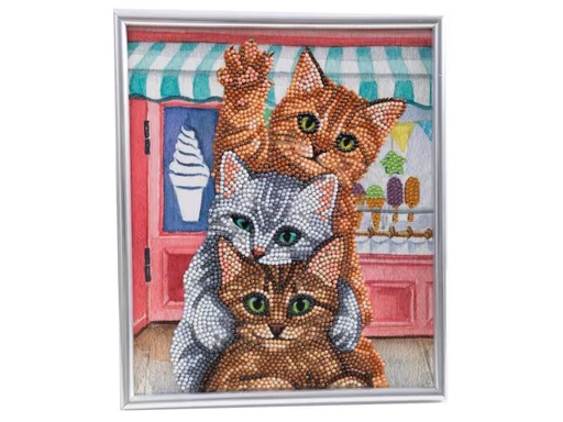 [90310503 1563557] CRAFT Buddy Bastelset Crystal Art Kätzchen 21 x 25 cm
