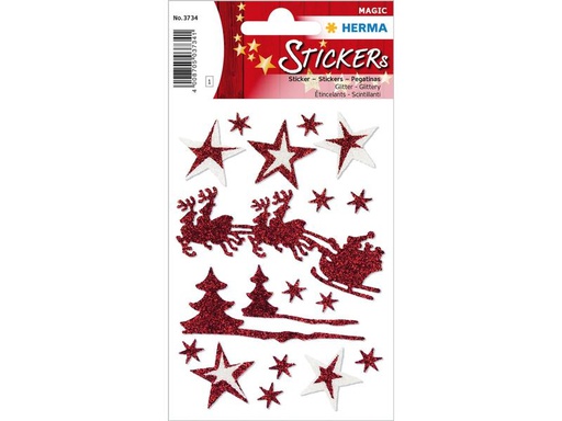 [90310514 1119192] Herma Stickers Weihnachtssticker Schlittenfahrt 1 Blatt à 18 Sticker