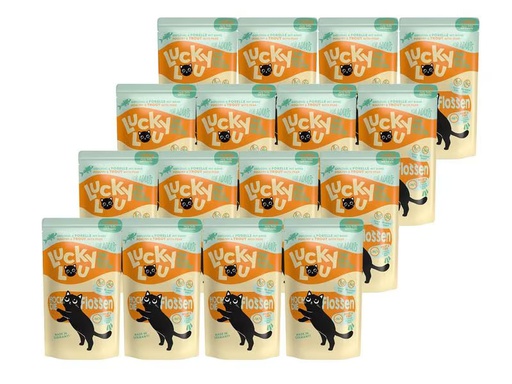 [90311268 1594517] Lucky Lou Nassfutter Lifestage Adult Geflügel &amp; Forelle, 16 x 125 g