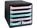 Exacompta Schubladenbox Big-Box Maxi 6 Schubladen, Mehrfarbig Aquarel