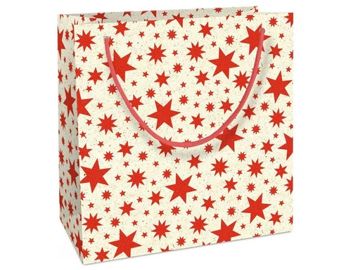 [90311577 1585735] Braun + Company Geschenktasche Beautiful Stars 20 x 21 x 8 cm, Rot