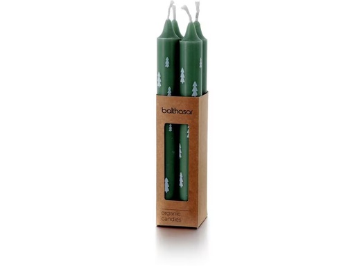 [90311749 1550177] balthasar Weihnachtskerze  Tannenbaum 4 Stück, Grün