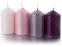 balthasar Zylinderkerze Kerzenset assortiert Rosa-Violetttöne, 4 Stück