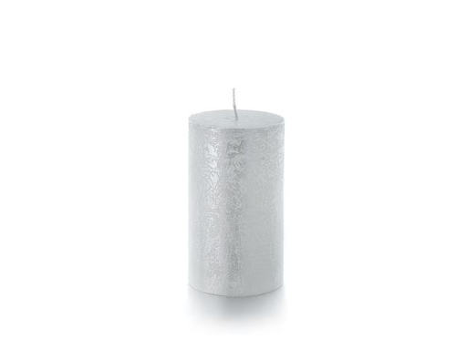 [90311831 1550199] balthasar Zylinderkerze Rustico 12 x 7 cm, Silber