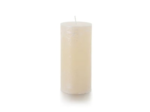 [90311895 1550201] balthasar Zylinderkerze Rustico 15 x 7 cm, Alt Weiss