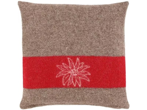 [90311900 1609605] Eskimo Kissen Edelweiss 45 x 45 cm, Braun/Rot