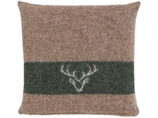 [90311922 1609604] Eskimo Kissen Hirsch 45 x 45 cm, Braun/Grün