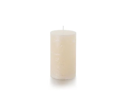[90311942 1550194] balthasar Zylinderkerze Rustico 12 x 7 cm, Alt Weiss