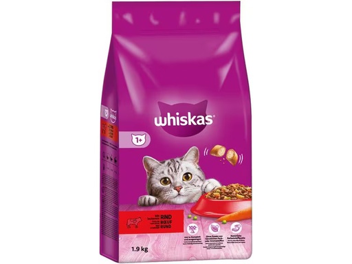 [90312100 1603702] Whiskas Trockenfutter Rind Auswahl 1+, 1.9 kg