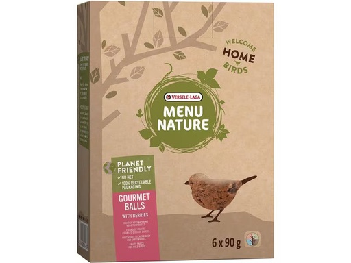 [90312382 1602967] Versele Laga Wintervogelfutter Menu Nature Gourmet Balls Beeren, 6 Stk.