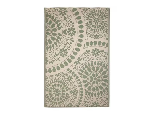 [90312401 1568829] Esschert Design Teppich Outdoor 121 x 182 cm, Grün/Weiss