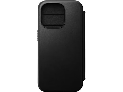 [90312493 1591316] Nomad Book Cover Modern Leather Folio iPhone 15 Pro Schwarz