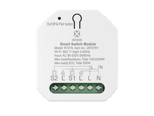 [90313138 1612232] WOOX WiFi Smart Switch R7279, 230 V, 10A, 2300W Weiss