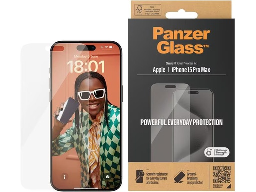 [90313301 1589902] Panzerglass Displayschutz Classic Fit iPhone 15 Pro Max