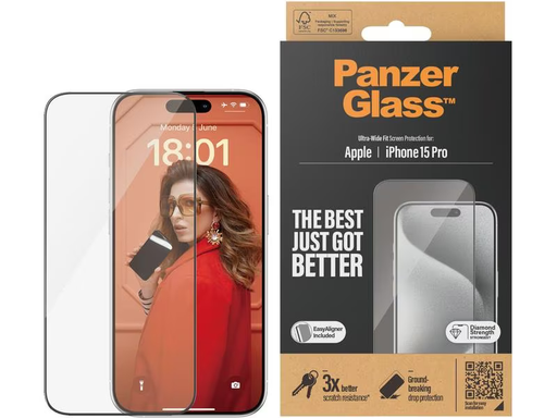 [90313376 1589893] Panzerglass Displayschutz Ultra Wide Fit iPhone 15 Pro