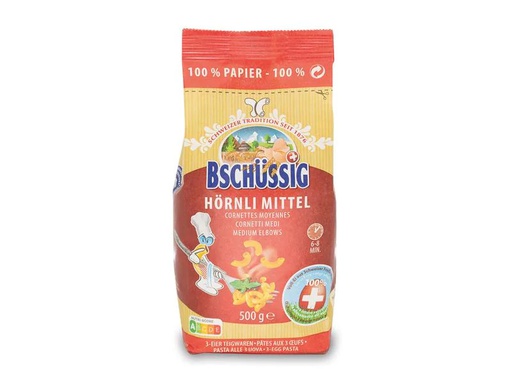 [90051400 808382] Bschüssig Teigwaren Hörnli mittel 500 g