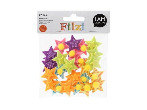 [90051411 1121142] I AM CREATIVE Motivsticker FILZI Sterne 27 Stück