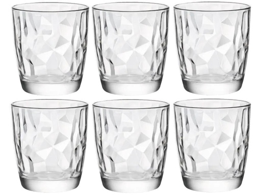 [90051429 969515] Bormioli Rocco Whiskyglas Diamond 300 ml, 6 Stück, Transparent 