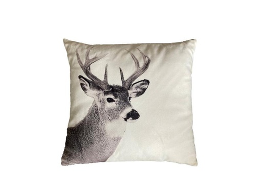 [90314052 1534887] Dameco Kissen gefüllt Hirsch 40 x  40 cm, Beige/Grau