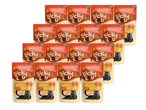 [90314335 1594522] Lucky Lou Nassfutter Lifestage Adult Geflügel, 16 x 125 g