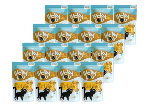 [90314361 1594518] Lucky Lou Nassfutter Lifestage Adult Geflügel &amp; Hirsch, 16 x 125 g
