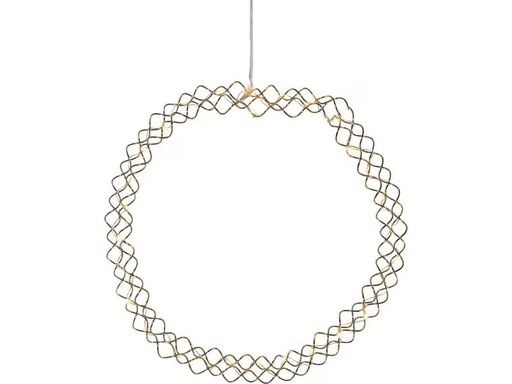 [90314364 1568593] Star Trading Hänger Kranz Hoop, 30 LEDs, Ø 30 cm, Messing