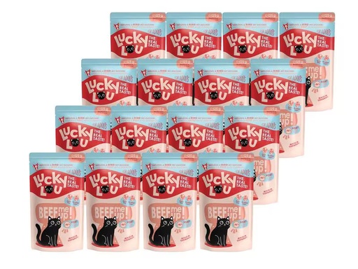 [90314424 1595072] Lucky Lou Nassfutter Lifestage Adult Geflügel &amp; Rind, 16 x 125 g