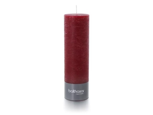 [90314494 1616627] balthasar Zylinderkerze Rustico 20 cm x 6 cm, Weinrot