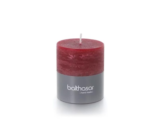 [90314496 1616635] balthasar Zylinderkerze Rustico 8 cm x 7 cm, Weinrot